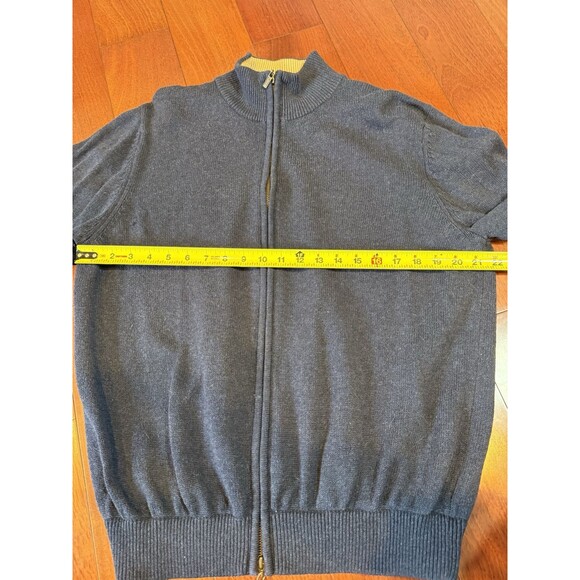 Johnston & Murphy Full Zip Sweater Knit Jacket Blue Sweatshirt Mens Size XL - Picture 14 of 15